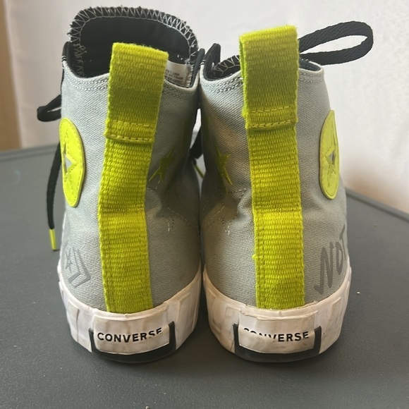 Converse Not Chuck UNT1TL3D High-Top Sneakers black gray and neon yellow size 11 - Picture 6 of 10